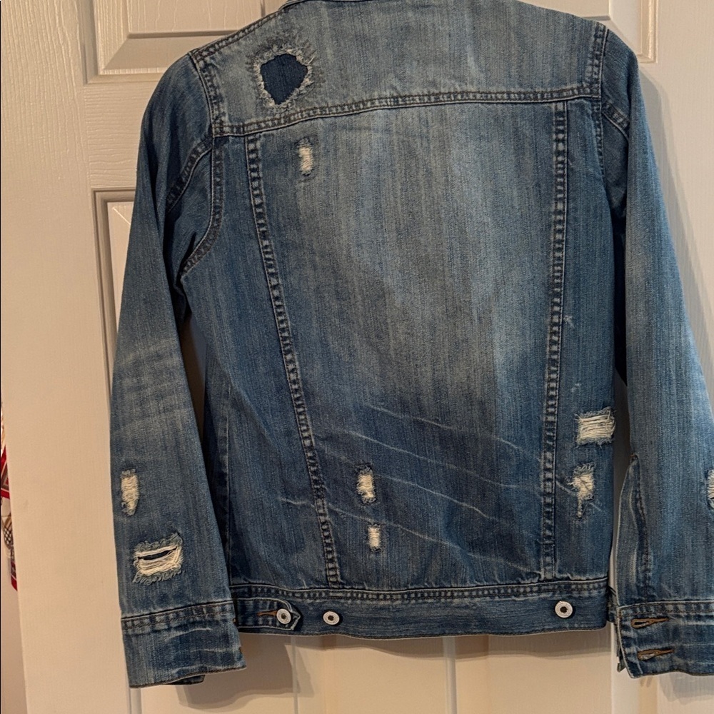 Distressed Blue Jean Jacket - Picture 7 of 11